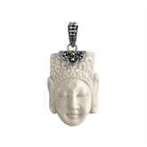 AP-9060-BN Sterling Silver Beautiful Pendant With Bone Face Jewelry Bali Designs Inc